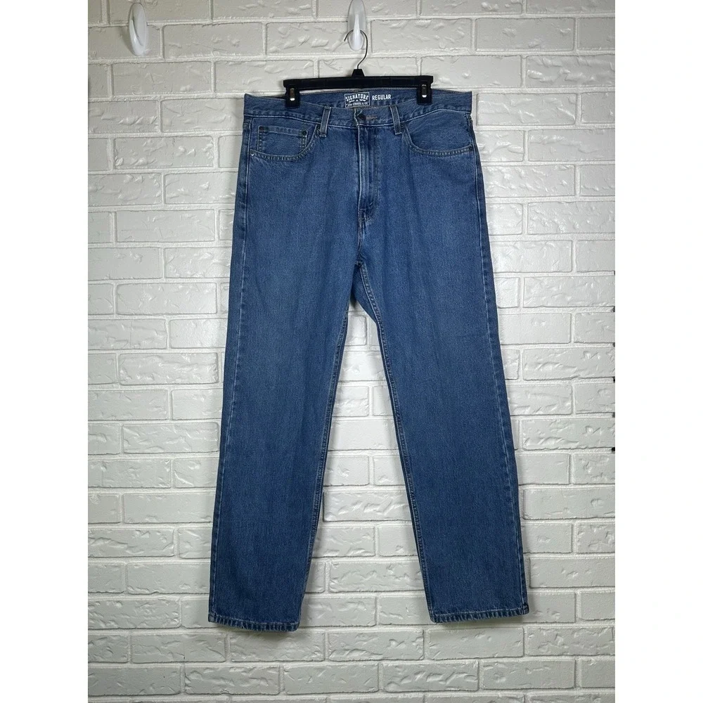 Levi Strauss Signature 36x32 Regular‎ Fit Blue Denim Jeans Dadcore Vintage